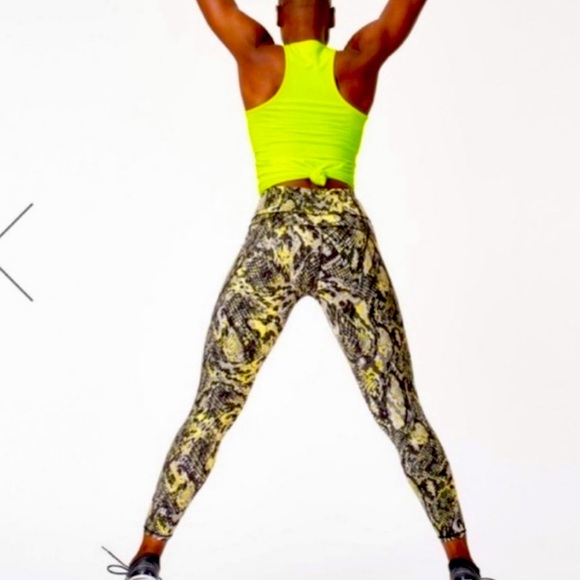 Sweaty Betty Power Pocket Workout Leggings In Citrus Green Snake Print- XS - Picture 5 of 12